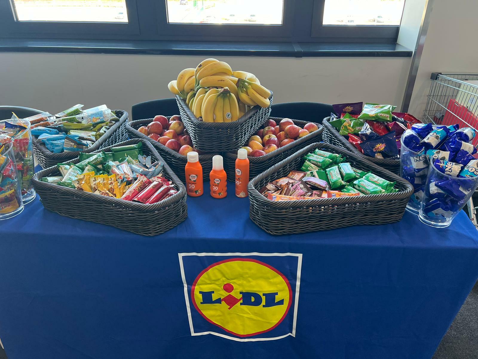 A selection of the Lidl snacks you can expect at the Kiltwalk